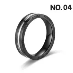 NO.04 指輪 ゴシックリング ステンレス ペアリング ブラック×シルバー