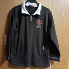 フリース素材 黒 長袖トレーナー