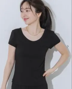 ホワイト ポケット付き半袖とろみTシャツ　coca