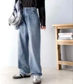 クラシカルエルフ　デニムパンツ　レディース　ゆったり　ワイドパンツ　Lサイズ