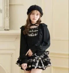 ラッフルリボンセットアップ グレー