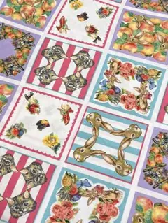限定価格 【廃盤 生地幅×100cm】ジョリーポム パネル風柄 うさぎ