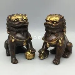 カ*て様 香港HSBC銀行 風水 ブロンズライオン像 2体セット非売品 獅子
