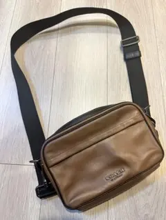 COACH グラハム クロスボディ ショルダーバッグ レザー 茶×黒