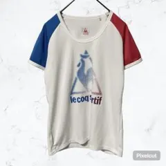 J1248 ⁠ルコックスポルティフ 半袖Tシャツ 速乾S トリコロール デサントのサムネイル