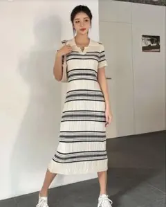 SHEIN　DAZY ボーダーニットワンピース