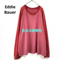 エディーバウアー　Tシャツ　袖切り替え　バイカラー　赤系　アメカジ　メンズ　L