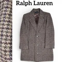 ラルフローレンRalph Lauren 厚手ツイード生地チェスターコート千鳥格子