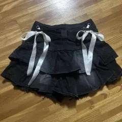 デニム生地ショートパンツスカート