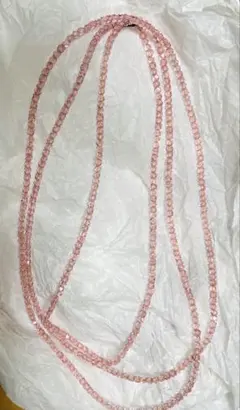 土日限定お値下げ ピンククリスタルロングネックレス