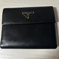 PRADA ブラックレザー 三つ折り財布