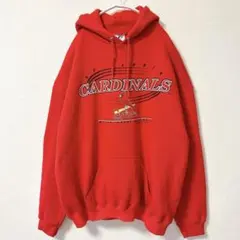 90sヴィンテージ MLB カージナルス パーカー 赤 2XL相当 ゆるだぼ