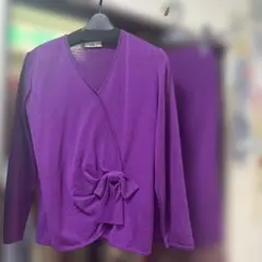 Christian Dior パープルニットセットアップ　wool