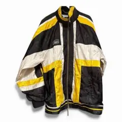 asics ストライプ ナイロンジャケット