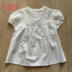 シャーリーテンプル　半袖シャツ　レース　コットン　日本製　130