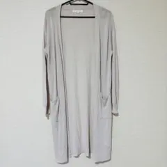 grove ベージュ ロングカーディガン ポケット付き Mサイズ