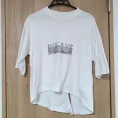 meeegan ホワイト 半袖Tシャツ バックデザイン