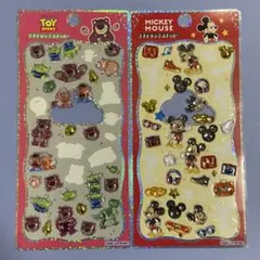 プチドロップステッカー　トイストーリー＆ミッキーマウス　2枚セット