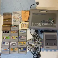 【動作未確認】スーファミ本体 ケース マルチタップ コントローラ4 ソフト13