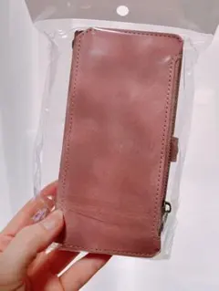 ストラップ付きレザー調手帳型iPhoneケース❤︎ピンクマーブル柄