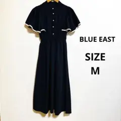 ♡BLUE EAST♡ブルーイースト　配色 フレアケープスリーブ　ワンピース