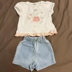 petit main Tシャツ＆ショートパンツセット 80