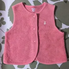 familiar ピンクのタオル生地ベビーベスト　70〜85㎝