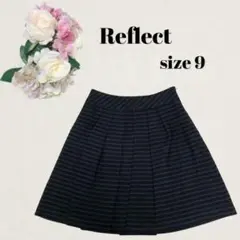 Reflect　リフレクト　黒　フレアスカート　9　横縞