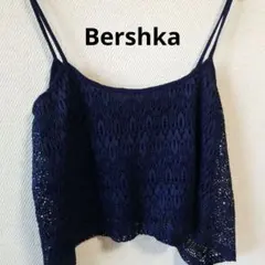 【美品】Bershka トップス キャミソール クロップド丈 ネイビーのサムネイル