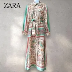 【美品】エンリケ着用モデル ZARA マキシ丈 シャツワンピース