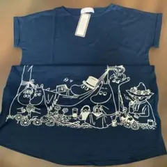 MOOMIN 半袖ひざ丈ワンピース ネイビー