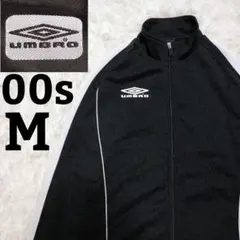 アンブロ 00s プリント デサント製 トラックジャケット M 黒 UMBRO