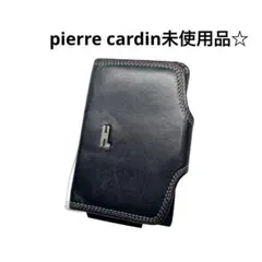 pierre cardin未使用品☆キーケース 黒 レザー 小銭入れ付 6連のサムネイル