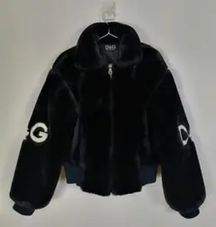 イタリア製 ドルチェ＆ガッバーナ カルガンラム ファー ジャケット 38 黒 DOLCE&GABBANA ドルチェ＆ガッバーナ 黒 ジャケット G9FC2L