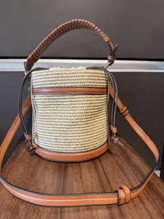 ZARA バケツ型ショルダーバッグ ブラウン
