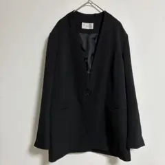 Elura エルーラ ノーカラージャケット Vネック ブラック M アダストリアのサムネイル
