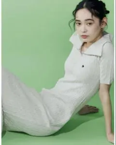 新品未使用　POLO BCSコラボ　カラーネックメランジケーブルニットワンピース