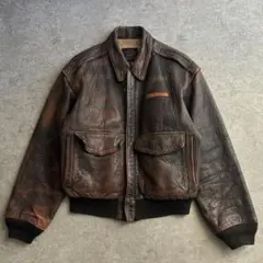AVIREX アヴィレックス【S】A-2 フライトジャケット 本革 ブラウン
