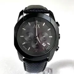 電池交換済 ARMANI EXCHANGE クロノグラフ 腕時計 ブラックのサムネイル