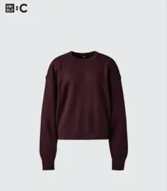 スムースコットンクルーネックセーター wine L