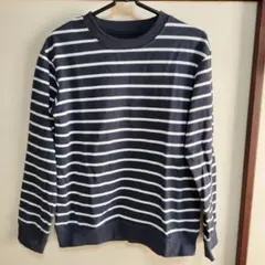 紺色のストライプトレーナー　160センチ　きれいめ