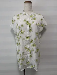 未使用新品　セオリーリュクス ボタニカルプリント バンドカラー ブラウス