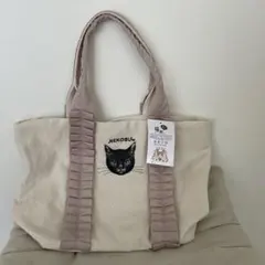 フェリシモ猫部　フリル トートバッグ　黒猫　キャンバス