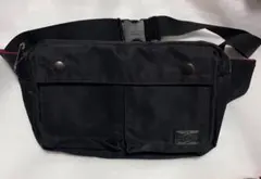 【美品】PORTER × iLS ポーター エルファイン ボディバッグ ブラック PORTER ポーター エルファイン ILS ウエストバッグ ボディバッグ ロゴ