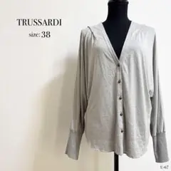 ☆美品☆ TRUSSARDI グレー 長袖 カーディガン サイズ38 羽織り