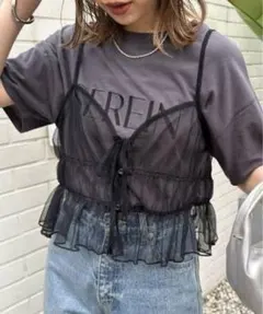 未使用★DISCORT ディスコート チュールレイヤードキャミソールのサムネイル