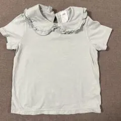 H&M フリル付きライトグリーン　Tシャツ