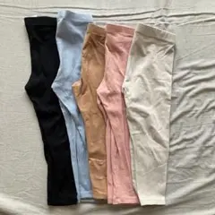 【100　2-3Y】H&M　無地　レギンス　5枚　スパッツ　保育園　女の子