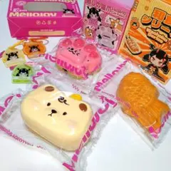 melljoyスクイーズ チーズベア 和食シリーズ たい焼き 癒しの猫爪スイカ