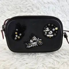 COACH コーチ ディズニー コラボ ショルダーバッグ レザー ブラックのサムネイル